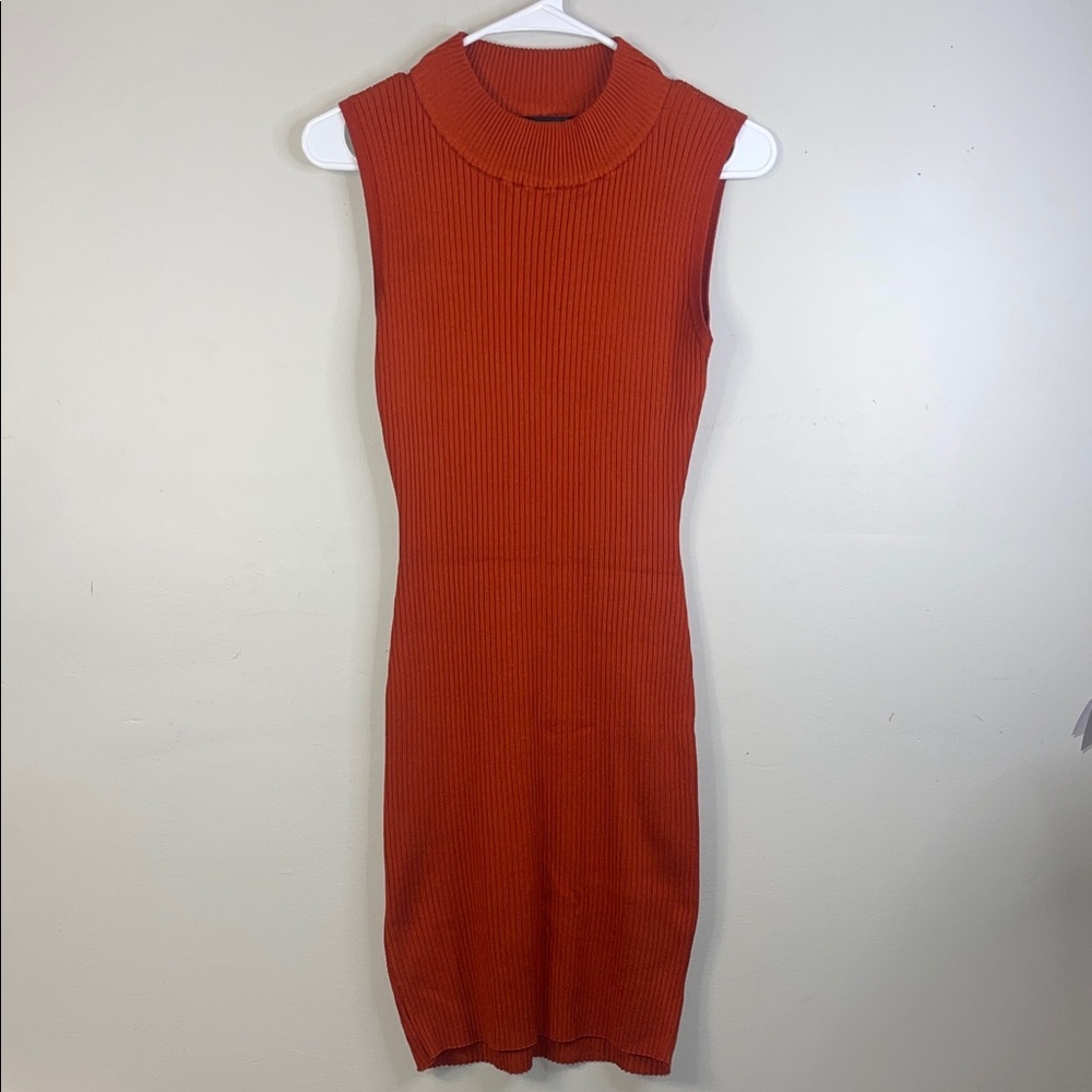 Every Detail LA Sleeveless Ribbed Burnt Orange Dress Size XL #330